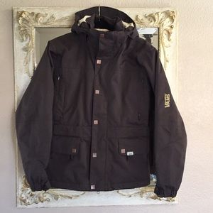 Vans snowboard jacket. NWOT Brown/yellow. Size XS